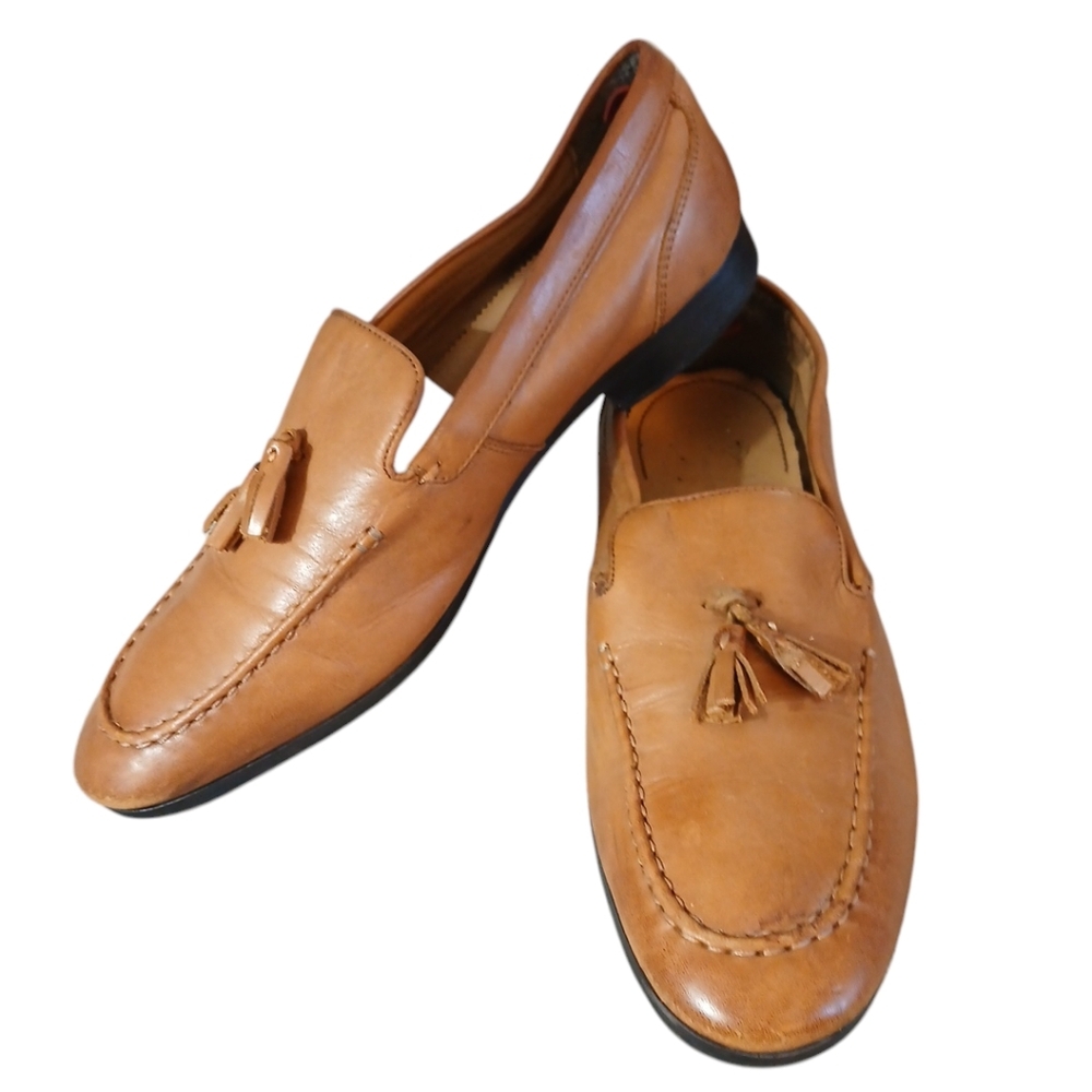 Kurt Geiger Loafers Men's Tan Tassled Slip-On Shoes size 10